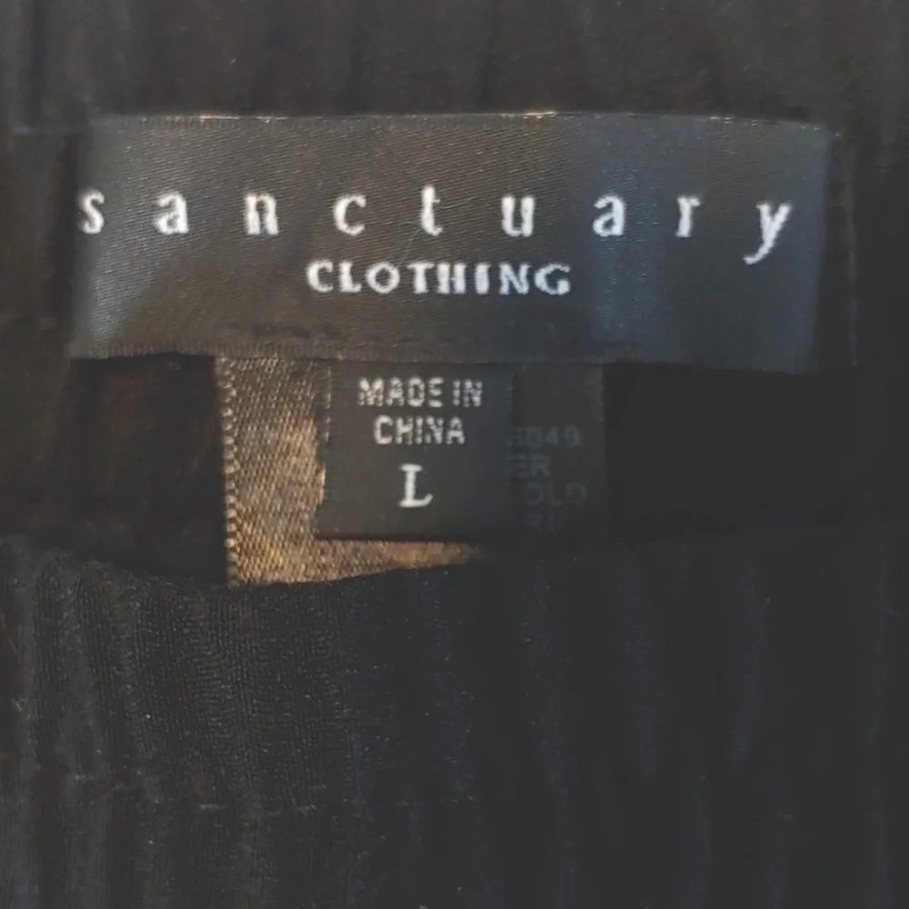 Sanctuary Women's Black White Gray Print Elastic Waist Band Pants Size L